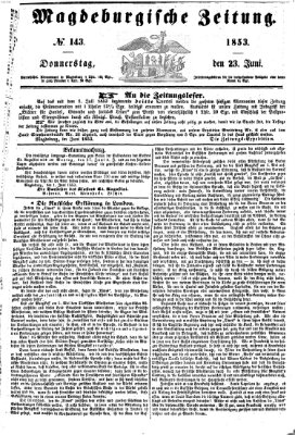 Magdeburgische Zeitung Donnerstag 23. Juni 1853