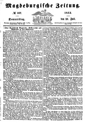 Magdeburgische Zeitung Donnerstag 21. Juli 1853