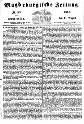 Magdeburgische Zeitung Donnerstag 11. August 1853