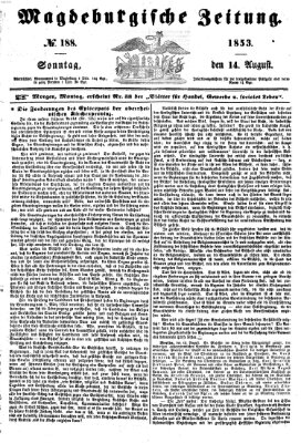 Magdeburgische Zeitung Sonntag 14. August 1853