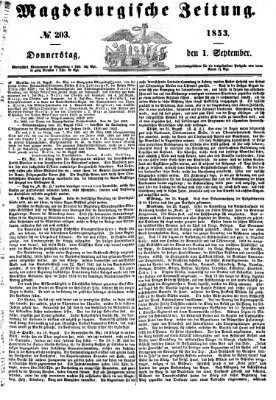 Magdeburgische Zeitung Donnerstag 1. September 1853