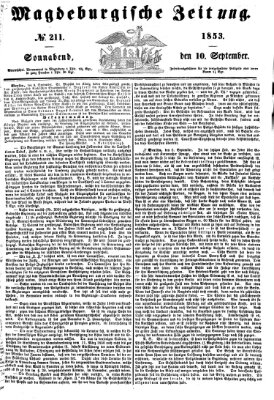 Magdeburgische Zeitung Samstag 10. September 1853