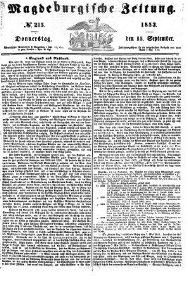 Magdeburgische Zeitung Donnerstag 15. September 1853