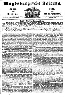 Magdeburgische Zeitung Freitag 23. September 1853