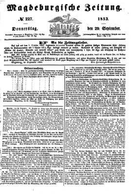 Magdeburgische Zeitung Donnerstag 29. September 1853