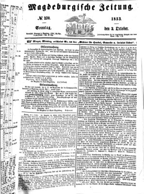 Magdeburgische Zeitung Sonntag 2. Oktober 1853