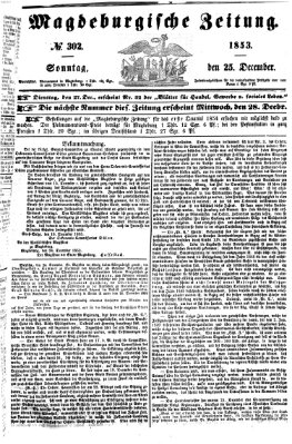 Magdeburgische Zeitung Sonntag 25. Dezember 1853