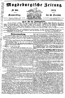 Magdeburgische Zeitung Donnerstag 29. Dezember 1853