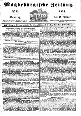 Magdeburgische Zeitung Sonntag 15. Januar 1854