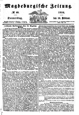 Magdeburgische Zeitung Donnerstag 16. Februar 1854