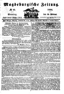 Magdeburgische Zeitung Sonntag 19. Februar 1854