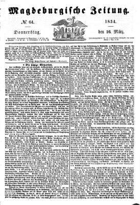 Magdeburgische Zeitung Donnerstag 16. März 1854