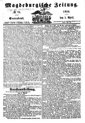 Magdeburgische Zeitung Samstag 1. April 1854