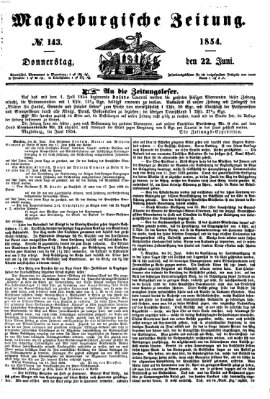 Magdeburgische Zeitung Donnerstag 22. Juni 1854