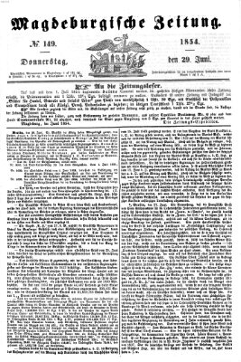 Magdeburgische Zeitung Donnerstag 29. Juni 1854