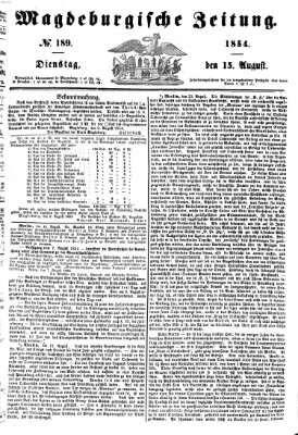 Magdeburgische Zeitung Dienstag 15. August 1854