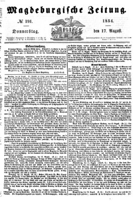 Magdeburgische Zeitung Donnerstag 17. August 1854