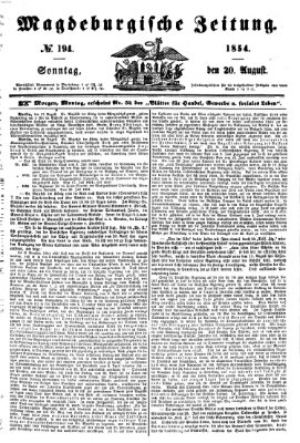 Magdeburgische Zeitung Sonntag 20. August 1854