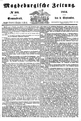 Magdeburgische Zeitung Samstag 2. September 1854