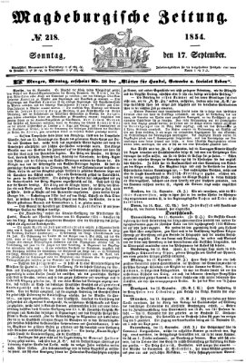 Magdeburgische Zeitung Sonntag 17. September 1854