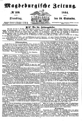 Magdeburgische Zeitung Dienstag 19. September 1854