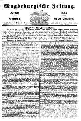 Magdeburgische Zeitung Mittwoch 20. September 1854