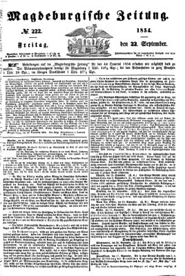 Magdeburgische Zeitung Freitag 22. September 1854