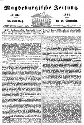 Magdeburgische Zeitung Donnerstag 28. September 1854