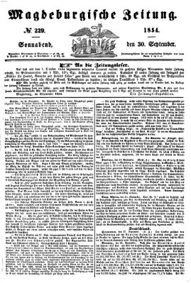 Magdeburgische Zeitung Samstag 30. September 1854