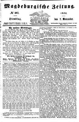 Magdeburgische Zeitung Dienstag 7. November 1854