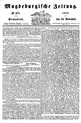 Magdeburgische Zeitung Samstag 18. November 1854