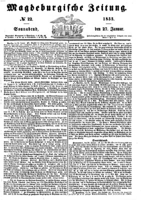 Magdeburgische Zeitung Samstag 27. Januar 1855