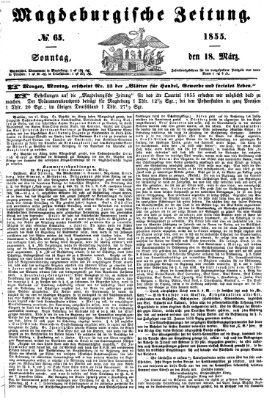 Magdeburgische Zeitung Sonntag 18. März 1855