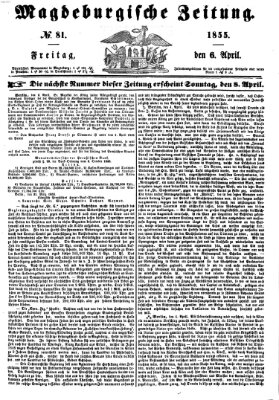 Magdeburgische Zeitung Freitag 6. April 1855