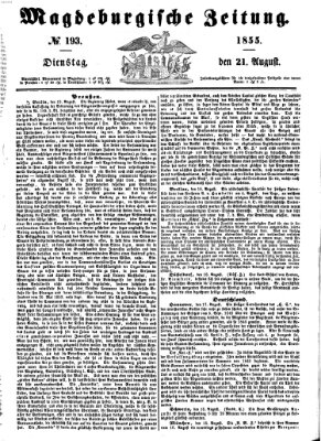 Magdeburgische Zeitung Dienstag 21. August 1855