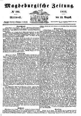 Magdeburgische Zeitung Mittwoch 22. August 1855