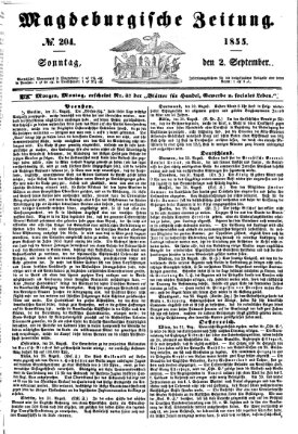 Magdeburgische Zeitung Sonntag 2. September 1855