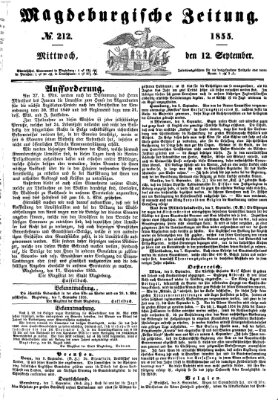 Magdeburgische Zeitung Mittwoch 12. September 1855