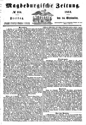 Magdeburgische Zeitung Freitag 14. September 1855