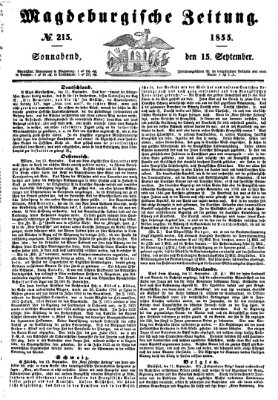 Magdeburgische Zeitung Samstag 15. September 1855