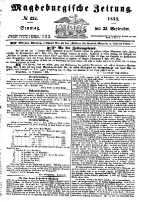 Magdeburgische Zeitung Sonntag 23. September 1855