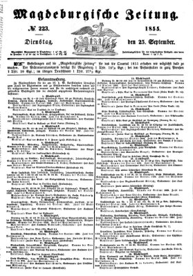 Magdeburgische Zeitung Dienstag 25. September 1855