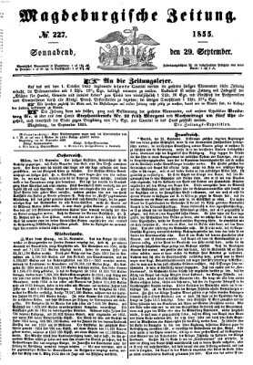 Magdeburgische Zeitung Samstag 29. September 1855