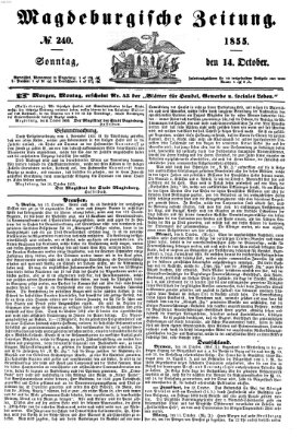 Magdeburgische Zeitung Sonntag 14. Oktober 1855