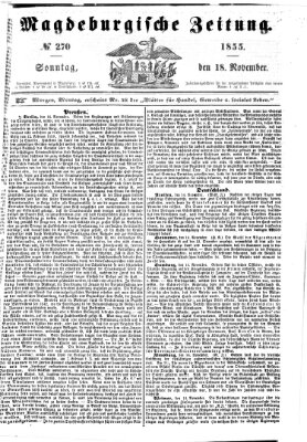 Magdeburgische Zeitung Sonntag 18. November 1855