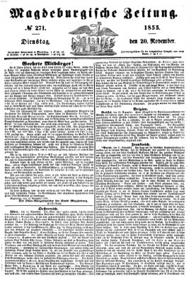 Magdeburgische Zeitung Dienstag 20. November 1855