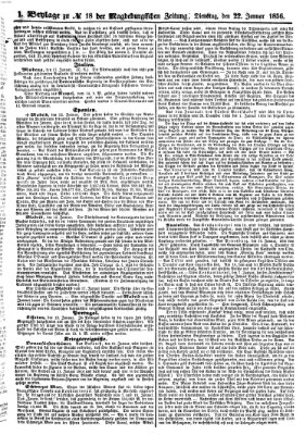 Magdeburgische Zeitung Dienstag 22. Januar 1856