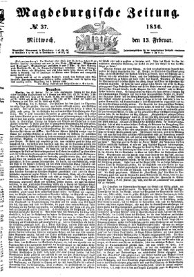 Magdeburgische Zeitung Mittwoch 13. Februar 1856