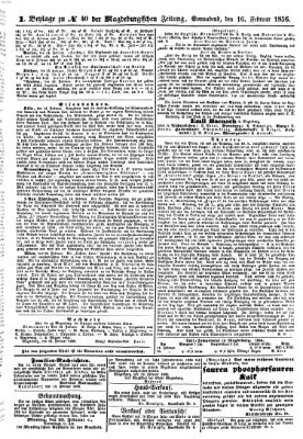 Magdeburgische Zeitung Samstag 16. Februar 1856