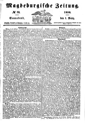 Magdeburgische Zeitung Samstag 1. März 1856